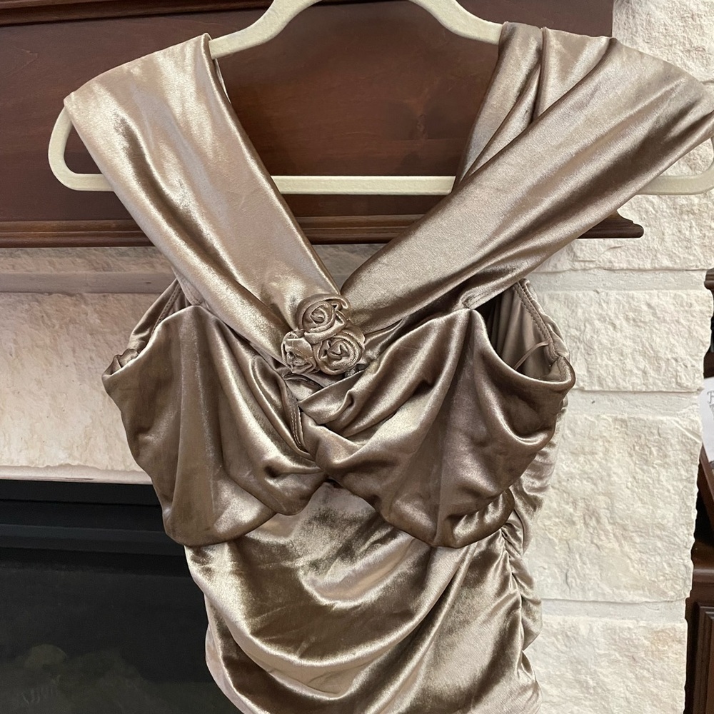 Wayf Ruched Evening‎ Party women’s blouse top shirt size L NWT fairy date